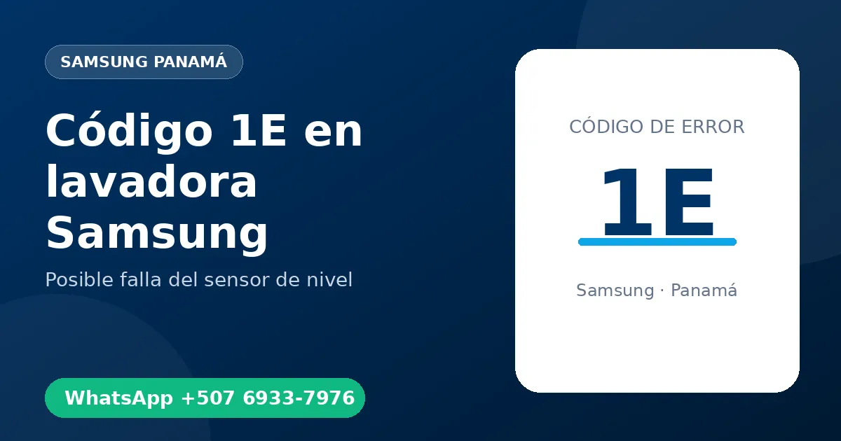 Código 1E en lavadora Samsung