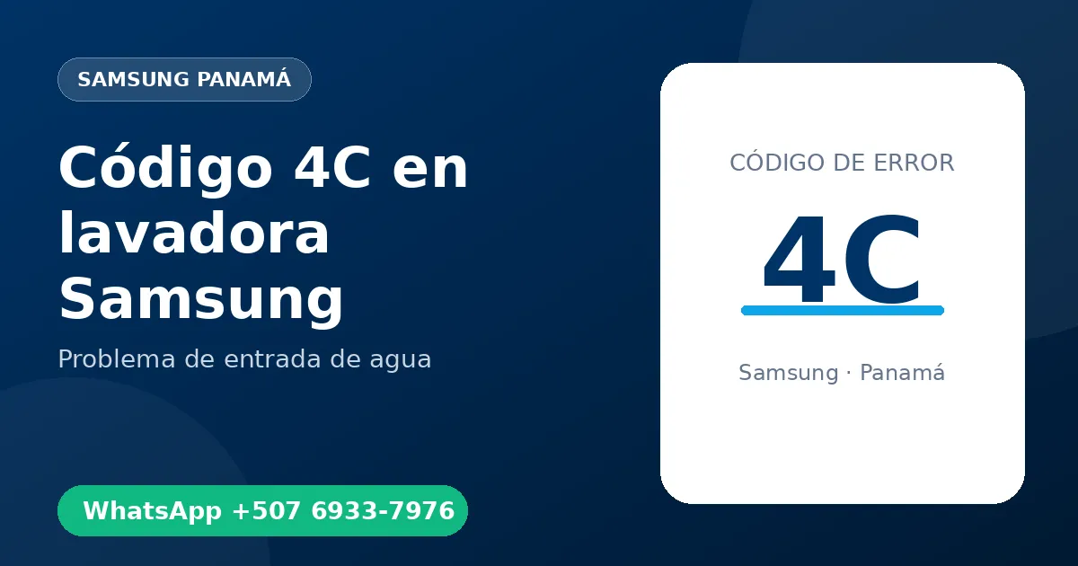 Código 4C en lavadora Samsung