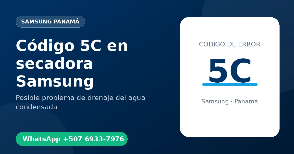 Código 5C en secadora Samsung