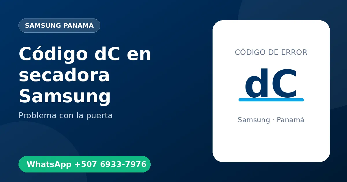 Código dC en secadora Samsung