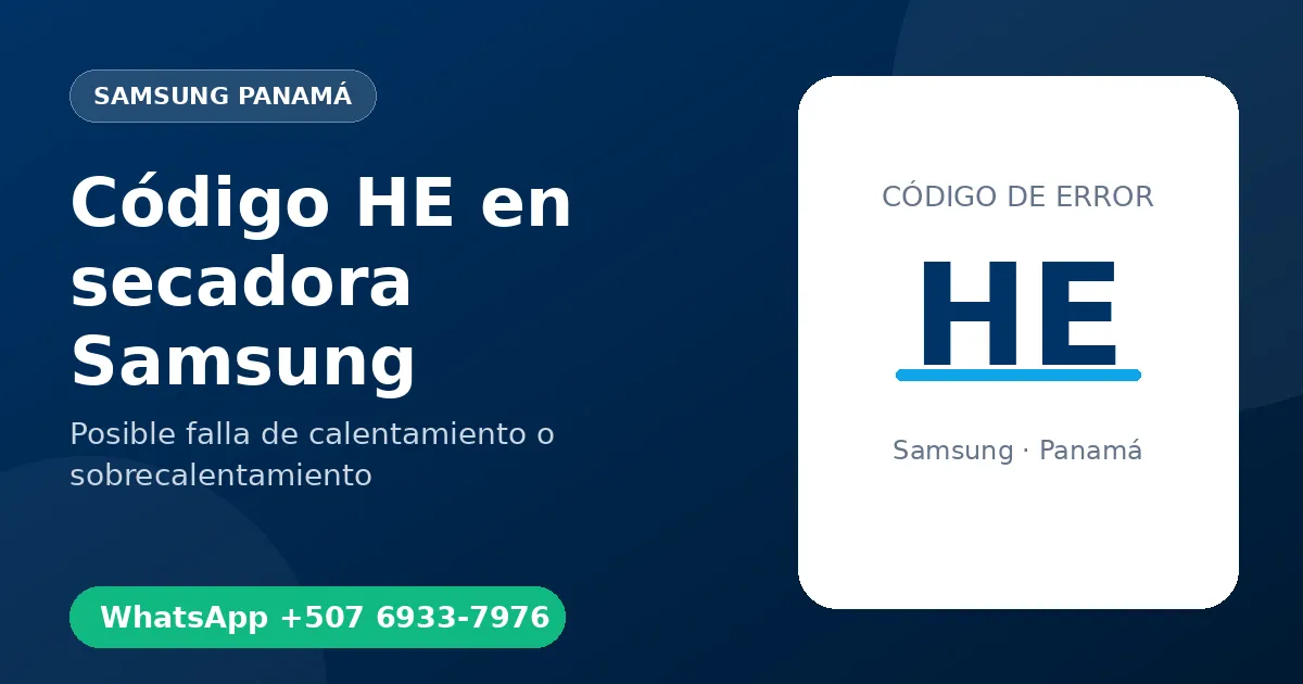 Código HE en secadora Samsung