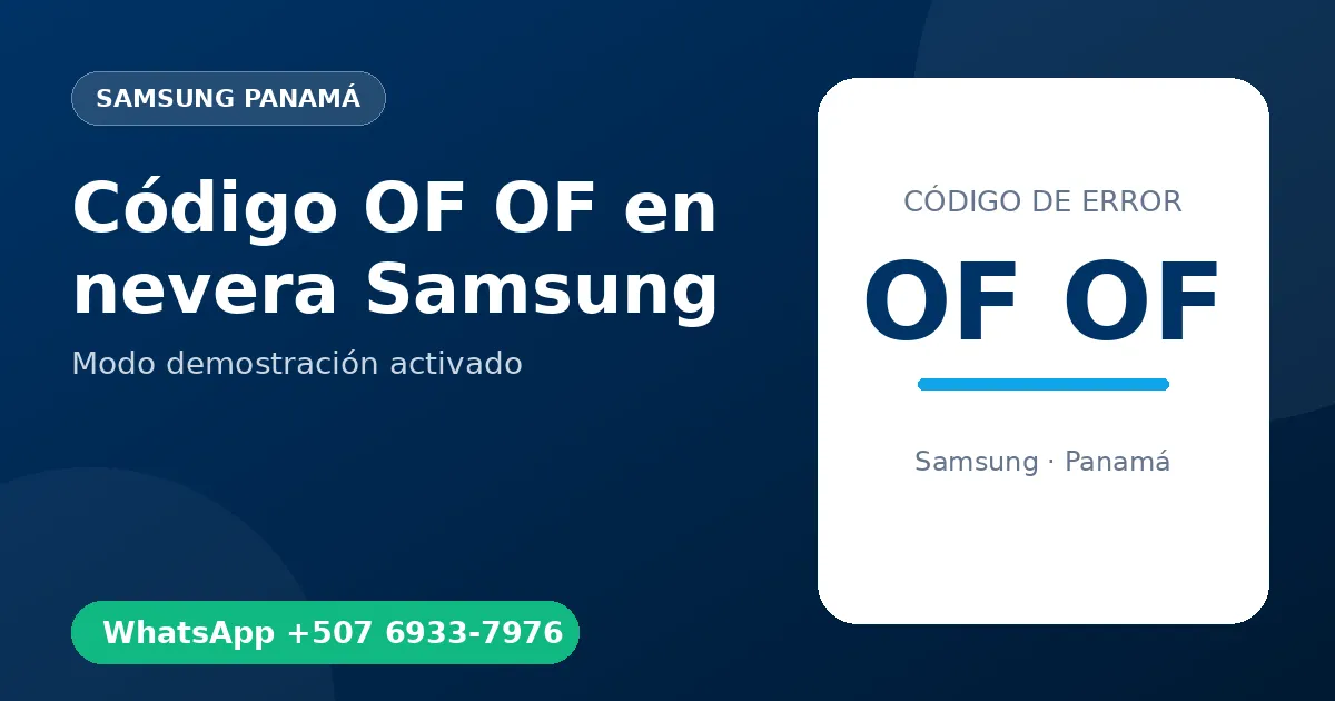 Código OF OF en nevera Samsung