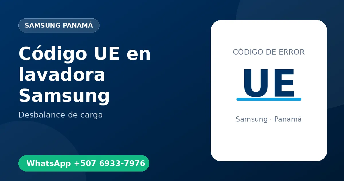 Código UE en lavadora Samsung