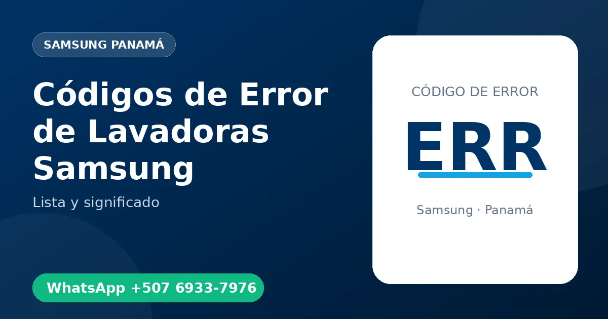 Códigos de Error de Lavadoras Samsung