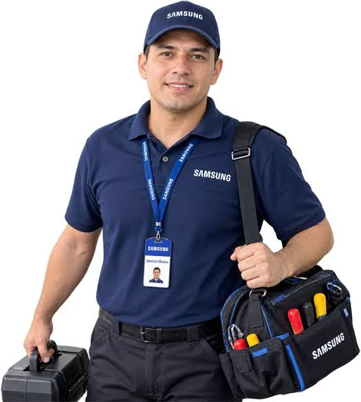 Técnico Samsung con maletín de herramientas